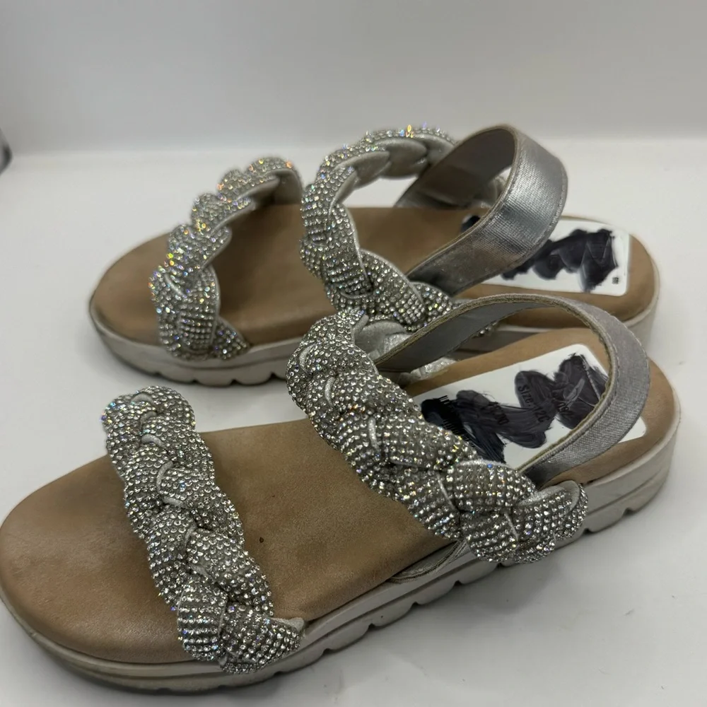 Yosi Samra‎ Miss Bradie Glam Sandal Kids 12c Silver Sparkle